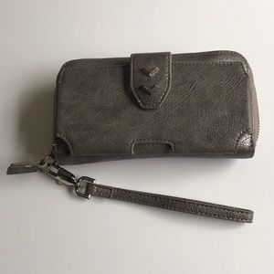 Stella and Dot silver wristlet wallet